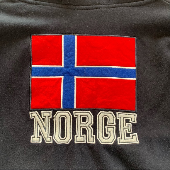 Waynor Norway Sweatshirt Unisex Embroidered Hoodie with Flag Motif - Picture 4 of 8